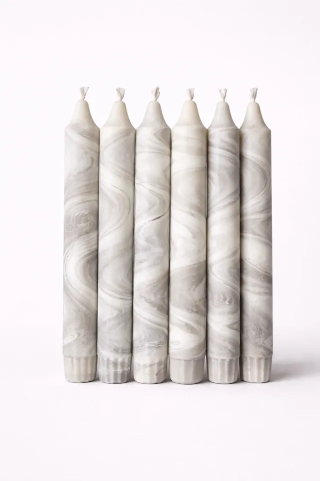 Grå Marble -Kronelys 20cm
