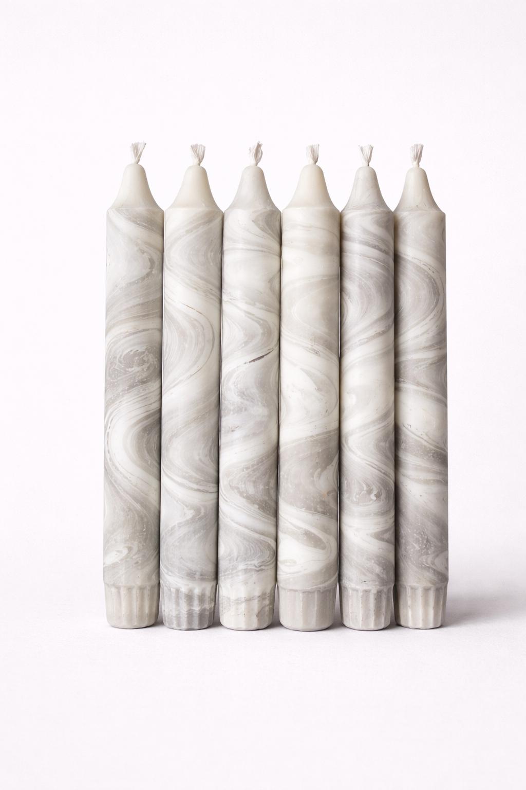 Grå Marble -Kronelys 20cm